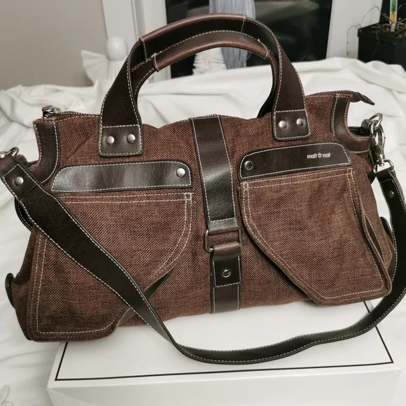 Matt & Nat Canvas and Leather Hobo Zip Bag - Picture 1 of 12